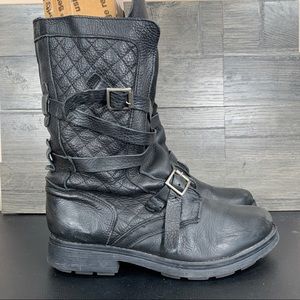 Steve Madden Black Combat & Moto Boots